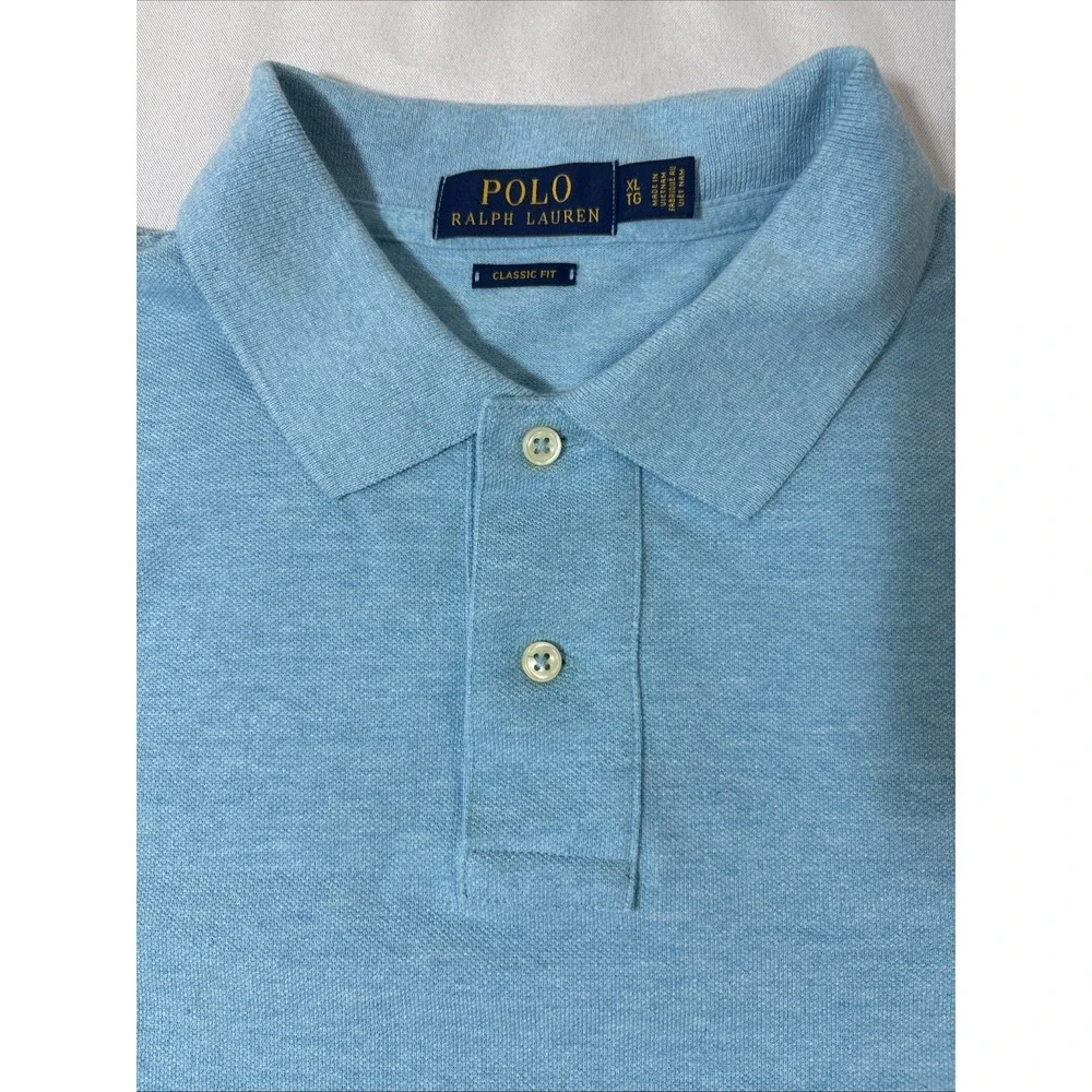 Polo Ralph Lauren Mens Classic Fit Polo Shirt Blue Short Sleeve Cotton XL